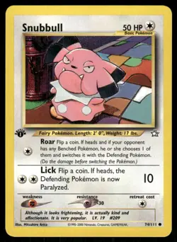 Pokemon Tcg Neo Genesis WOTC NM Regular Snubbull [1st Edition] #74 - Image 1