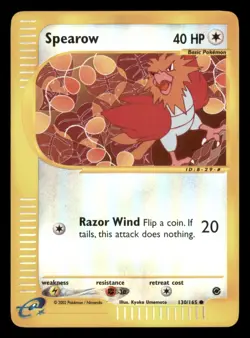 Lightly Played Spearow 130/165 Reverse Holo Expedition Base Set Common - Image 1
