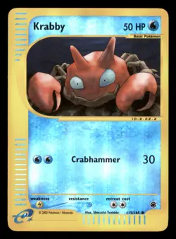 Lightly Played Krabby 115/165 Reverse Holo Expedition Base Set Common - Image 1