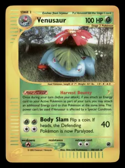 Moderately Played Venusaur 30/165 Reverse Holo Expedition Base Set Rare - Image 1