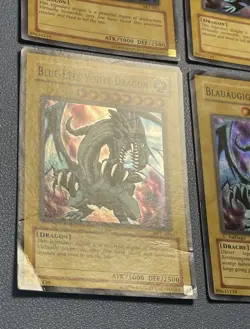Yu-Gi-Oh! 4x Blue-Eyes White Dragon / Blauaugiger W. Drache SKE 1.Edition / unl. - Image 4