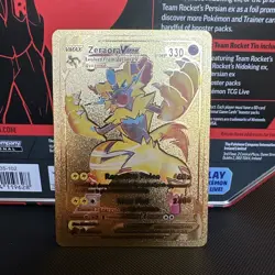 Pokemon Zeraora VMAX Gold Foil Fan Art Textured Collector Card SWSH264 HP330 - Image 1