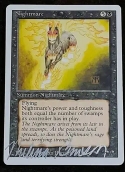 MTG Signed Melissa Benson Nightmare Revised Edition Magic The Gathering Auto - Image 2