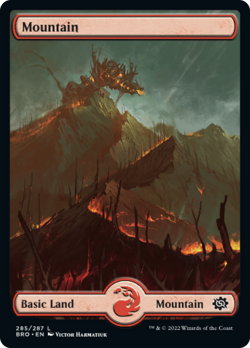 x4 Mountain BRO MTG Brothers' War 285/287 FULL ART LAND M/NM 4x - Image 1