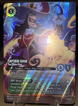 Disney Lorcana Enchanted Captain Hook 215/204 Reign of Jafar Holofoil TCG NM - Image 1