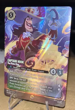 Disney Lorcana Enchanted Captain Hook 215/204 Reign of Jafar Holofoil TCG NM - Image 2