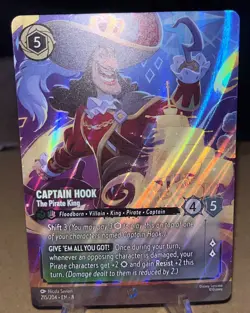 Disney Lorcana Enchanted Captain Hook 215/204 Reign of Jafar Holofoil TCG NM - Image 4