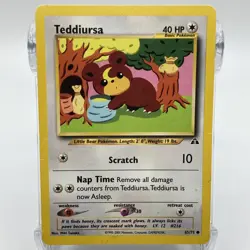 Teddiursa Non-Holographic Common 65/75 Pokemon TCG Neo Discovery MP - Image 1