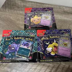 Pokemon Paldean Fates Tech Sticker Collection SET of 3 NEW 1 Of Each Artwork - Image 1