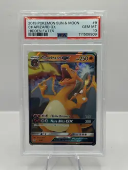 2019 Pokemon Sun & Moon Hidden Fates 9/68 Charizard GX PSA 10 - Image 1