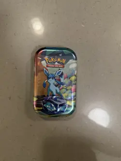 Pokemon Scarlet & Violet Prismatic Evolutions Mini Tin Glaceon Sealed - Image 1