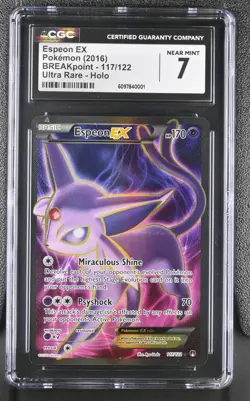 (PSA) CGC 7 Espeon ex Breakpoint Ultra Rare Full Art Pokemon Card #117 Near Mint - Image 1