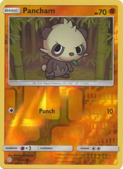 x4 Pancham - 119/236 - Common - Reverse Holo Pokemon SM12 Cosmic Eclipse M/NM En - Image 1