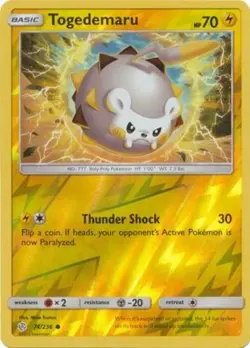 x4 Togedemaru - 74/236 - Common - Reverse Holo Pokemon SM12 Cosmic Eclipse M/NM - Image 1