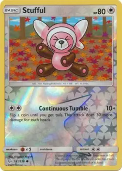 x4 Stufful - 181/236 - Common - Reverse Holo Pokemon SM12 Cosmic Eclipse M/NM En - Image 1