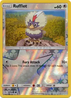 x4 Rufflet - 177/236 - Common - Reverse Holo Pokemon SM12 Cosmic Eclipse M/NM En - Image 1