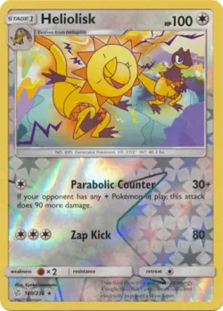 x1 Heliolisk - 180/236 - Rare - Reverse Holo Pokemon SM12 Cosmic Eclipse M/NM - Image 1