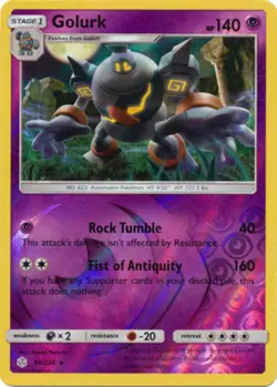x1 Golurk - 90/236 - Rare - Reverse Holo Pokemon SM12 Cosmic Eclipse M/NM - Image 1