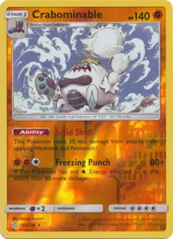 x1 Crabominable - 122/236 - Rare - Reverse Holo Pokemon SM12 Cosmic Eclipse M/NM - Image 1