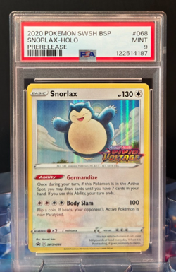 2020 POKEMON SWSH BSP SNORLAX-HOLO PRERELEASE #68 PSA GRADED MINT 9 - Image 1