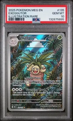 2025 POKEMON MEG EN-MEGA EVOLUTION ILLUSTRATION RARE #135 EXEGGUTOR PSA 10 - Image 1