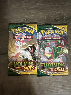 2X- Two Packs- Evolving Skies Booster Pack Sword & Shield Pokemon New/Sealed - Image 1
