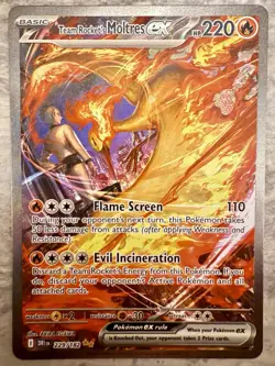 Pokemon TCG Team Rockets Moltres Ex 229 SIR SV: Destined Rivals 2025 NM/SINGLE - Image 1