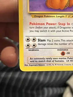 Pokemon Card Fossil Set Dragonite 19/62 Non Holo WOTC LP - Image 5