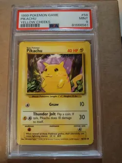 1999 Pokemon Base Set 1999 - 2000 Pikachu Yellow Cheeks PSA 9 MINT - Image 1