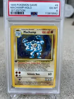 Pokemon TCG Machamp Holo Rare 1st Edition Base Set 8/102 PSA 6 - Image 2