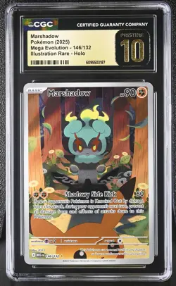 CGC Pristine 10 Marshadow 146/132 Illustration Rare Mega Evolution Pokemon Card - Image 1