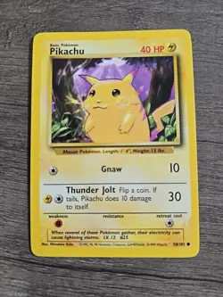 Pikachu 58/102 Base Set Common Pokemon TCG Vintage - Image 3