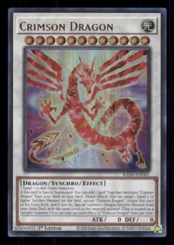 Yugioh Crimson Dragon (UR) #RA04-EN061 Quarter Century Stampede Ultra Rare NM - Image 1