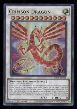 Yugioh Crimson Dragon (UR) #RA04-EN061 Quarter Century Stampede Ultra Rare NM - Image 1