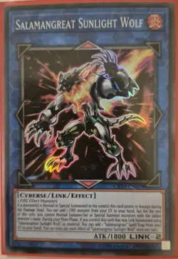 YuGiOh Salamangreat Sunlight Wolf Super Rare OP10-EN009 - Image 1