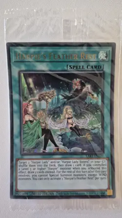 YuGiOh Harpie's Feather Rest Ultra Rare LART-EN029 Lost Art Promo Sealed - Image 1