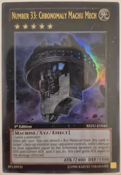 YuGiOh Number 33: Chronomaly Machu Mech Ultra Rare 1st Edition REDU-EN043 - Image 1