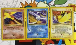 Zapdos Articuno and Moltres 2000 Movie Promo Cards NM Mint Condition Pokemon TCG - Image 1