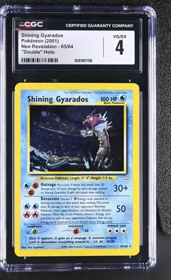 CGC 4 Shining Gyarados 2001 Neo Revelation 65/64 Double Holo Pokemon Card - Image 1