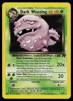 Pokemon Card - Dark Weezing Team Rocket 31/82 Rare Non Holo - Image 1