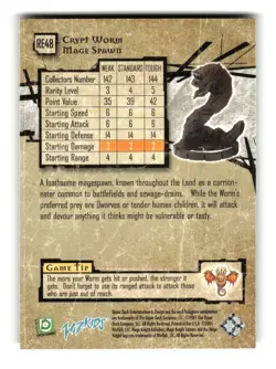 Mage Knight Rebellion Crypt Worm Mage Spawn Card #RE48 - Image 2