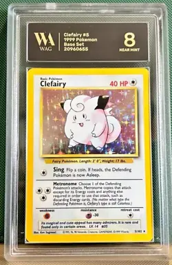 WAG 8 Clefairy 5/102 Holo Pokemon Card Base Set 1999 WOTC NM-MT Comps to PSA - Image 1