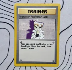 Pokemon TCG Imposter Professor Oak MP Unlimited Base Set 73/102 Regular Card - Image 1
