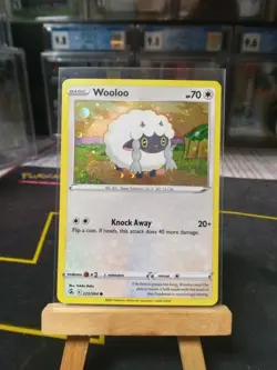 FULL SWIRL Wooloo 222/264 Cosmos Holo Promo Fusion Strike Pokemon Card TCG Swirl - Image 2