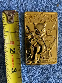 Pokemon 23K Gold Plated Mewtwo Trading Card - Image 1