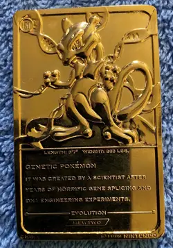 Pokemon 23K Gold Plated Mewtwo Trading Card - Image 3