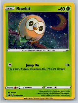Rowlet - Cosmos Holo - SWSH220 Black Star Promo Pokemon TCG Card - Image 1