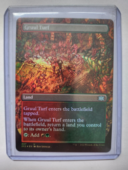 Gruul Turf BORDERLESS FOIL - Double Masters 2022 MTG - Free Postage - Image 1