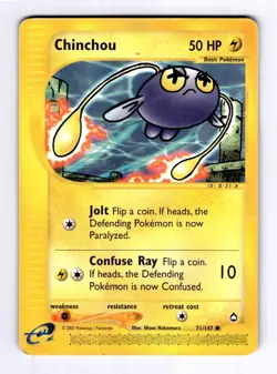 Chinchou (71) Aquapolis #071 (2003) Common HP Pokemon - Image 1