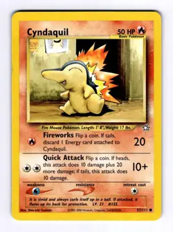 Cyndaquil (57) Neo Genesis #057 (2000) Common NM Pokemon - Image 1